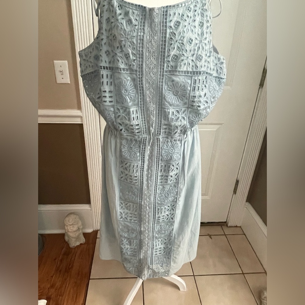 Elegant Blue Lace Dress